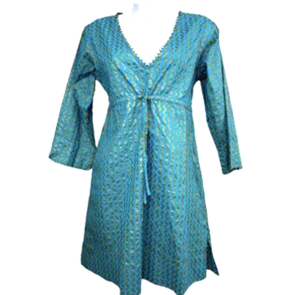 Gretchen Scott designs gold Chevron stripe dress